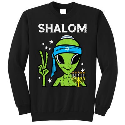 Hanukkah Alien Shalom Chanukah Jewish Space  Tall Sweatshirt