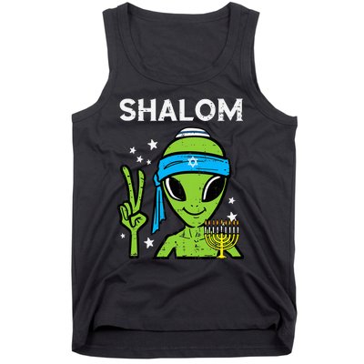 Hanukkah Alien Shalom Chanukah Jewish Space  Tank Top