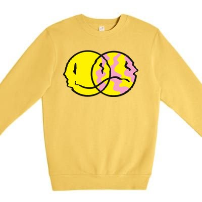 Happy And Sad Emoji Premium Crewneck Sweatshirt