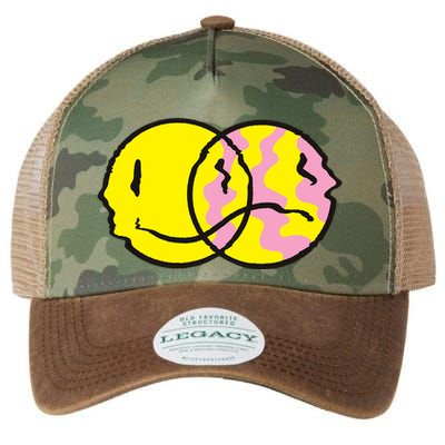 Happy And Sad Emoji Legacy Tie Dye Trucker Hat