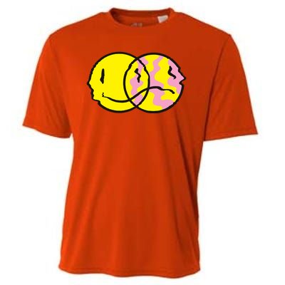 Happy And Sad Emoji Cooling Performance Crew T-Shirt