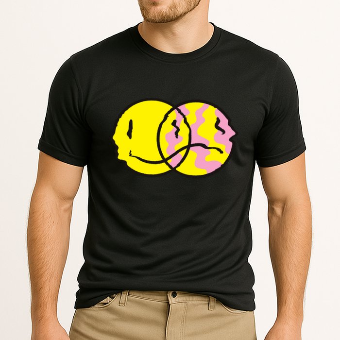 Happy And Sad Emoji Cooling Performance Crew T-Shirt