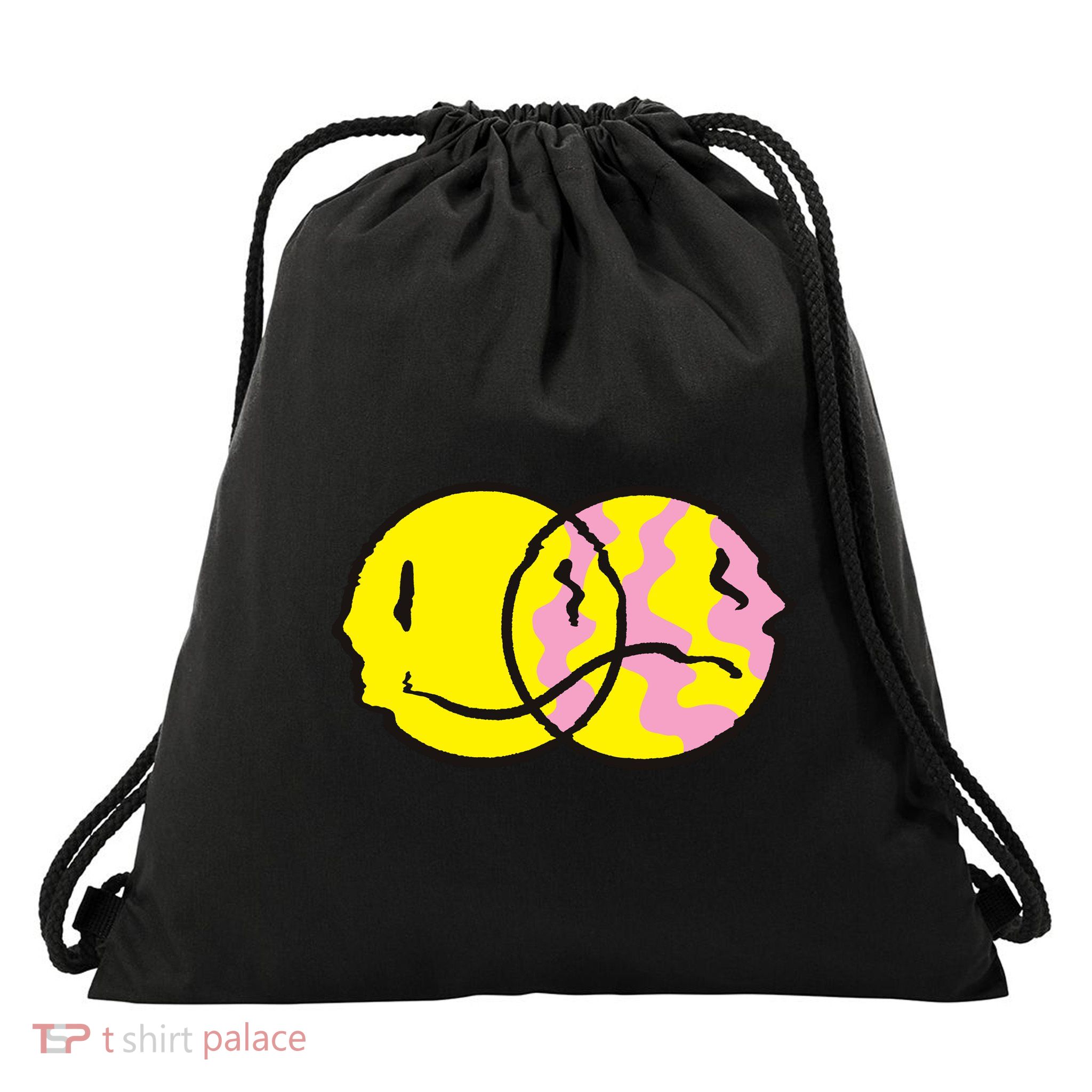 Happy And Sad Emoji Drawstring Bag
