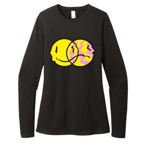 Happy And Sad Emoji Womens CVC Long Sleeve Shirt