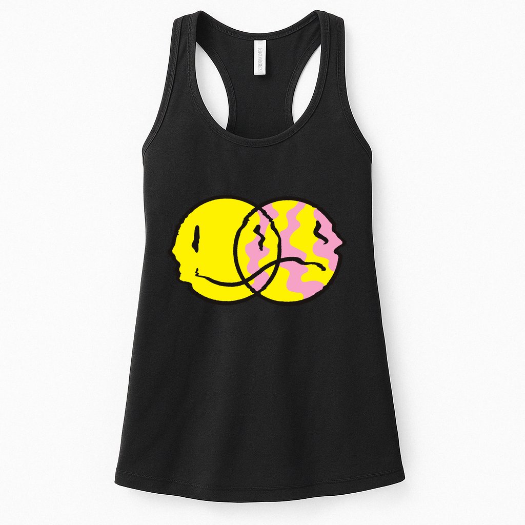 Happy And Sad Emoji Womens Tank Top
