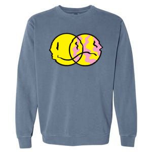 Happy And Sad Emoji Garment-Dyed Sweatshirt