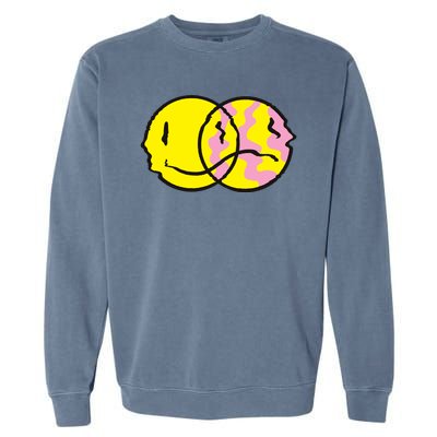 Happy And Sad Emoji Garment-Dyed Sweatshirt