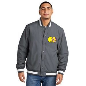 Happy And Sad Emoji Insulated Varsity Jacket