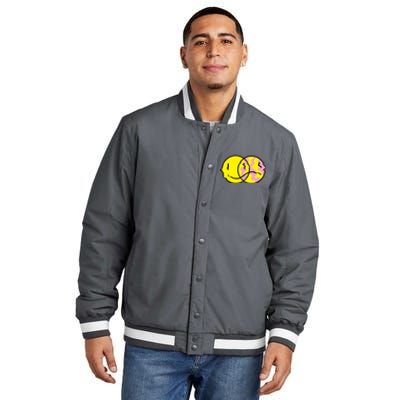 Happy And Sad Emoji Insulated Varsity Jacket