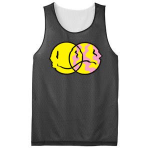 Happy And Sad Emoji Mesh Reversible Basketball Jersey Tank