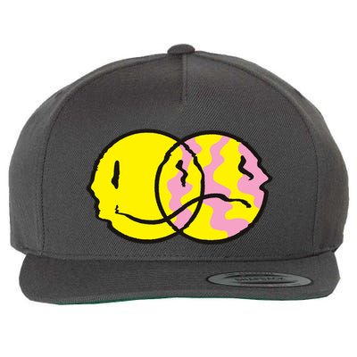 Happy And Sad Emoji Wool Snapback Cap