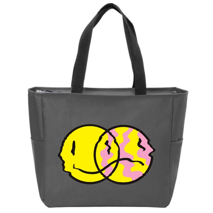 Happy And Sad Emoji Zip Tote Bag