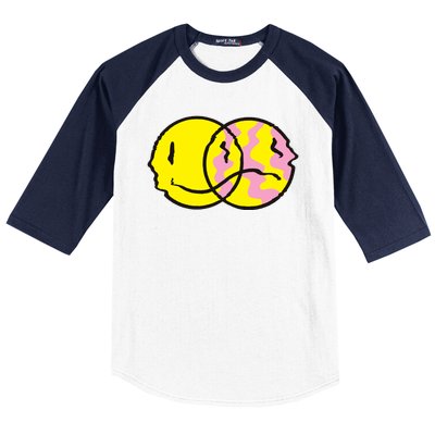 Happy And Sad Emoji Baseball Sleeve Shirt