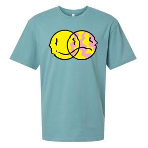 Happy And Sad Emoji Sueded Cloud Jersey T-Shirt