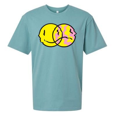 Happy And Sad Emoji Sueded Cloud Jersey T-Shirt