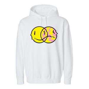 Happy And Sad Emoji Garment-Dyed Fleece Hoodie