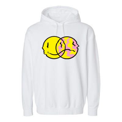 Happy And Sad Emoji Garment-Dyed Fleece Hoodie