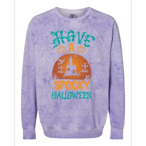 Have A Spooky Halloween Typography Lettering Colorblast Crewneck Sweatshirt