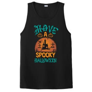 Have A Spooky Halloween Typography Lettering PosiCharge Competitor Tank