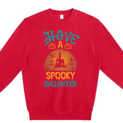 Have A Spooky Halloween Typography Lettering Premium Crewneck Sweatshirt