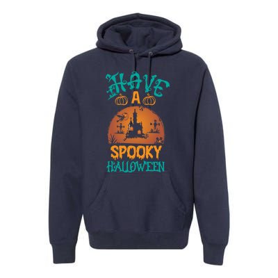 Have A Spooky Halloween Typography Lettering Premium Hoodie