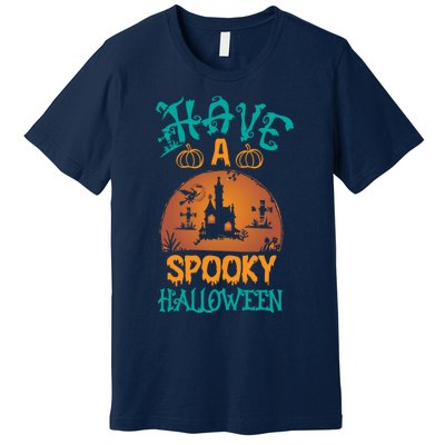 Have A Spooky Halloween Typography Lettering Premium T-Shirt