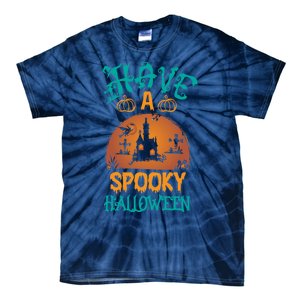 Have A Spooky Halloween Typography Lettering Tie-Dye T-Shirt