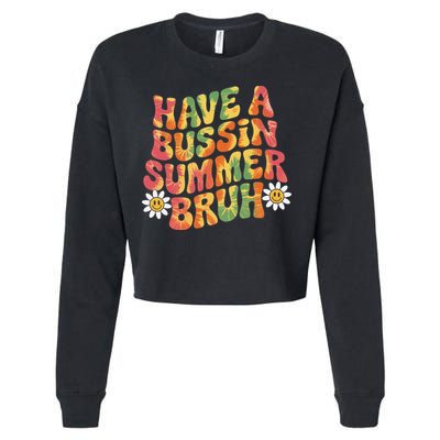 Have A Summer Bruh Funny Teacher Last Day Of School Cropped Pullover Crew