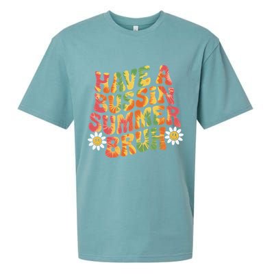 Have A Summer Bruh Funny Teacher Last Day Of School Sueded Cloud Jersey T-Shirt
