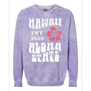 Hawaii Aloha State 1971 Aesthetic Beach Summer Colorblast Crewneck Sweatshirt