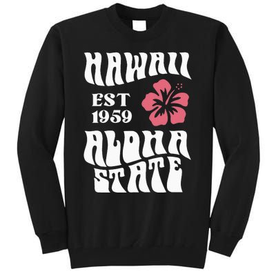 Hawaii Aloha State 1971 Aesthetic Beach Summer Tall Sweatshirt