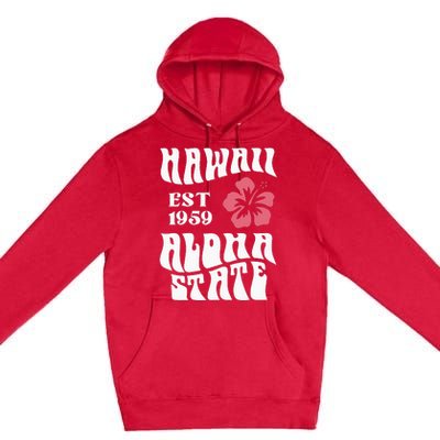 Hawaii Aloha State 1971 Aesthetic Beach Summer Premium Pullover Hoodie