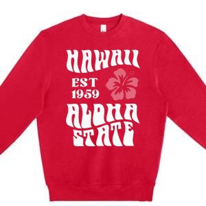 Hawaii Aloha State 1971 Aesthetic Beach Summer Premium Crewneck Sweatshirt