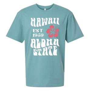 Hawaii Aloha State 1971 Aesthetic Beach Summer Sueded Cloud Jersey T-Shirt