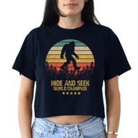 Hide And Seek World Champion Sasquatch Women's Crop Top Tee