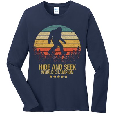 Hide And Seek World Champion Sasquatch Ladies Long Sleeve Shirt