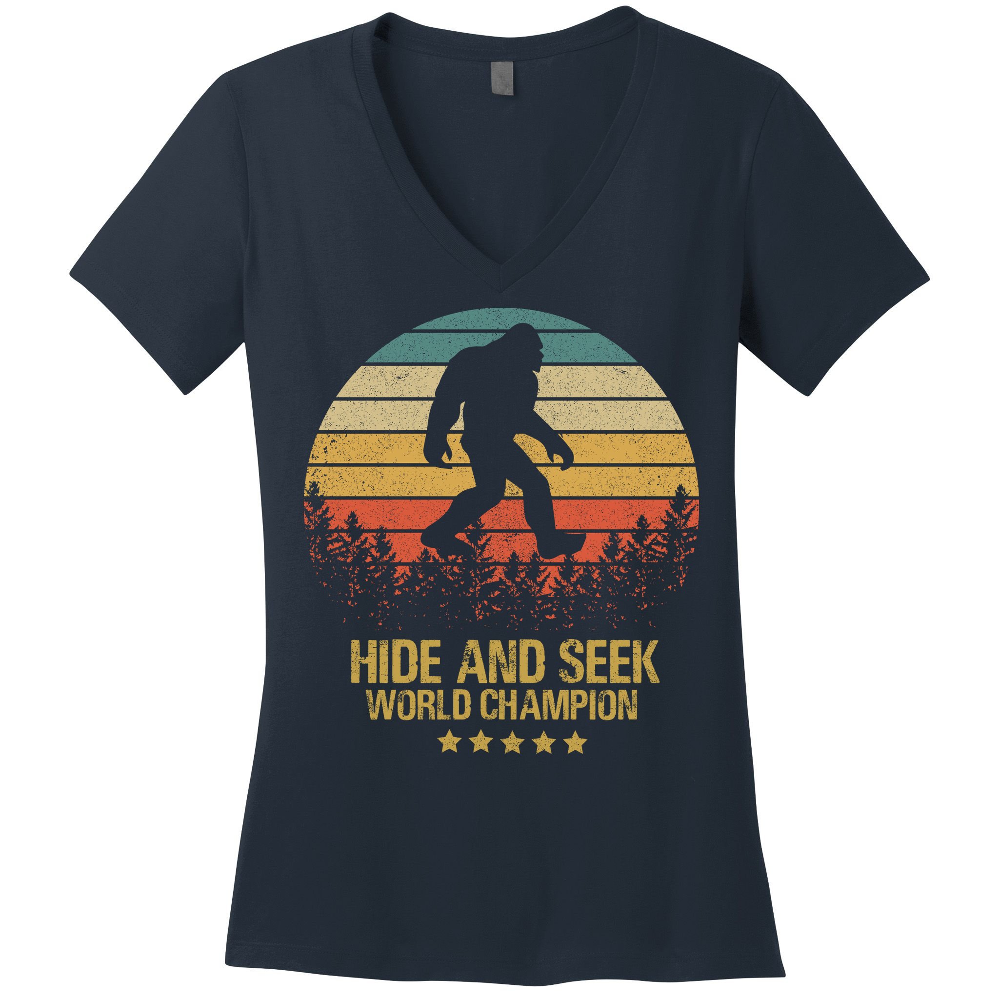 Hide And Seek World Champion Sasquatch Women's V-Neck T-Shirt