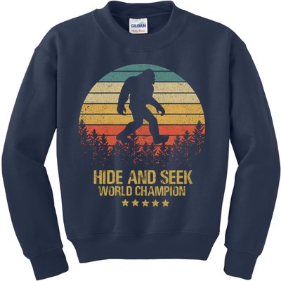 Hide And Seek World Champion Sasquatch Kids Sweatshirt