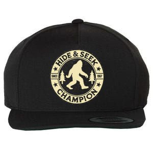 Hide And Seek World Champ Funny Bigfoot Adventure Wool Snapback Cap