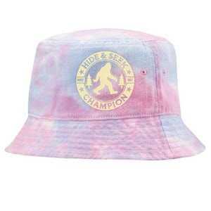 Hide And Seek World Champ Funny Bigfoot Adventure Tie-Dyed Bucket Hat