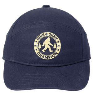 Hide And Seek World Champ Funny Bigfoot Adventure 7-Panel Snapback Hat