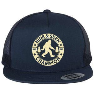 Hide And Seek World Champ Funny Bigfoot Adventure Flat Bill Trucker Hat