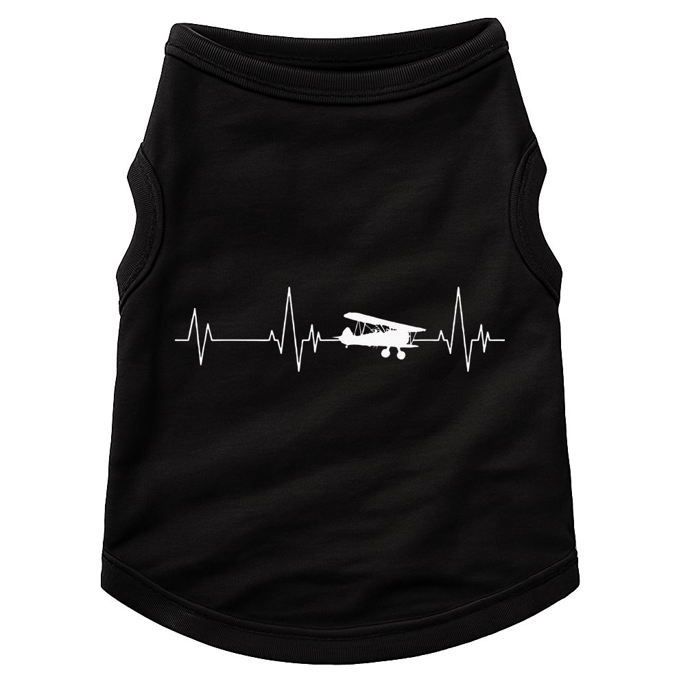 Heartbeat Airplane Single Engine EKG Aviator Flying Pilot Doggie Tank