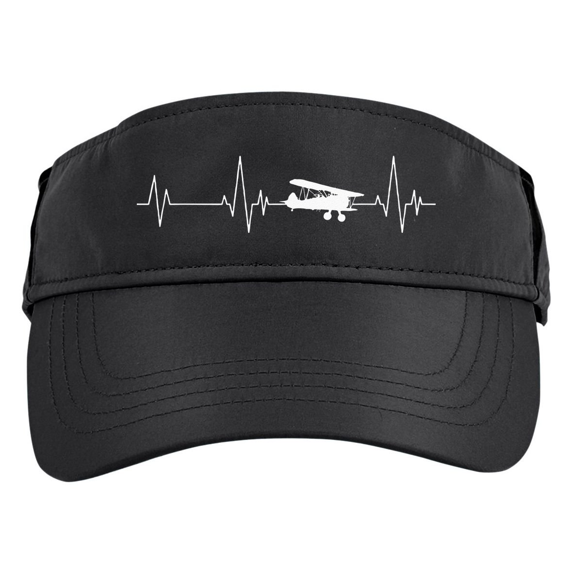 Heartbeat Airplane Single Engine EKG Aviator Flying Pilot Adult Drive Performance Visor