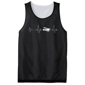 Heartbeat Airplane Single Engine EKG Aviator Flying Pilot Mesh Reversible Basketball Jersey Tank