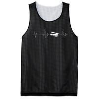 Heartbeat Airplane Single Engine EKG Aviator Flying Pilot Mesh Reversible Basketball Jersey Tank