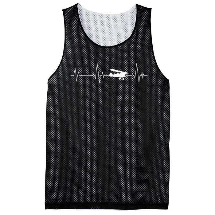 Heartbeat Airplane Single Engine EKG Aviator Flying Pilot Mesh Reversible Basketball Jersey Tank