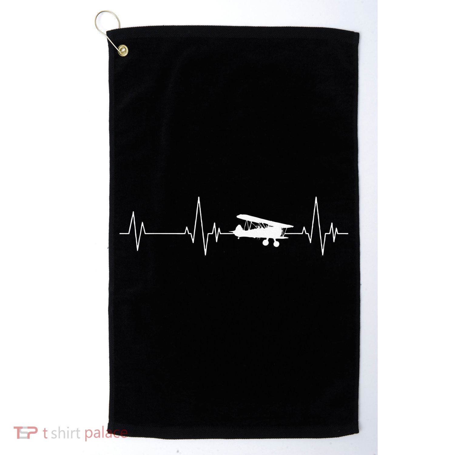 Heartbeat Airplane Single Engine EKG Aviator Flying Pilot Golf Towel