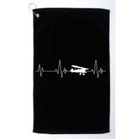 Heartbeat Airplane Single Engine EKG Aviator Flying Pilot Golf Towel