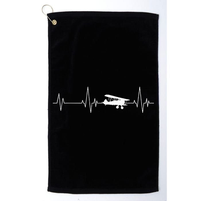 Heartbeat Airplane Single Engine EKG Aviator Flying Pilot Golf Towel